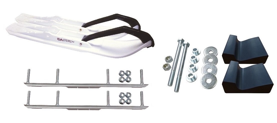 C&A Pro White XCS Snowmobile Skis w/ 4.5
