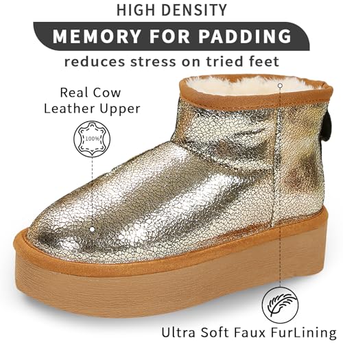 Platform Mini Boots for Women Genuine Suede Leather Anti-Slip Mini Platform Boots Lightweight Warm Snow Boots2