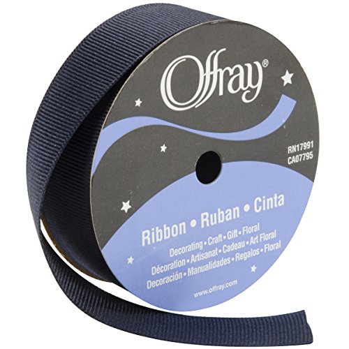 Offray 110276 Grosgrain Ribbon 7/8" X18', Navy #TOP19