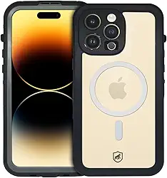 Gshield Capa Case Capinha 360° à Prova d'água Compatível com Magsafe, Nautical (Transparente, iPhone 14 Pro Max)