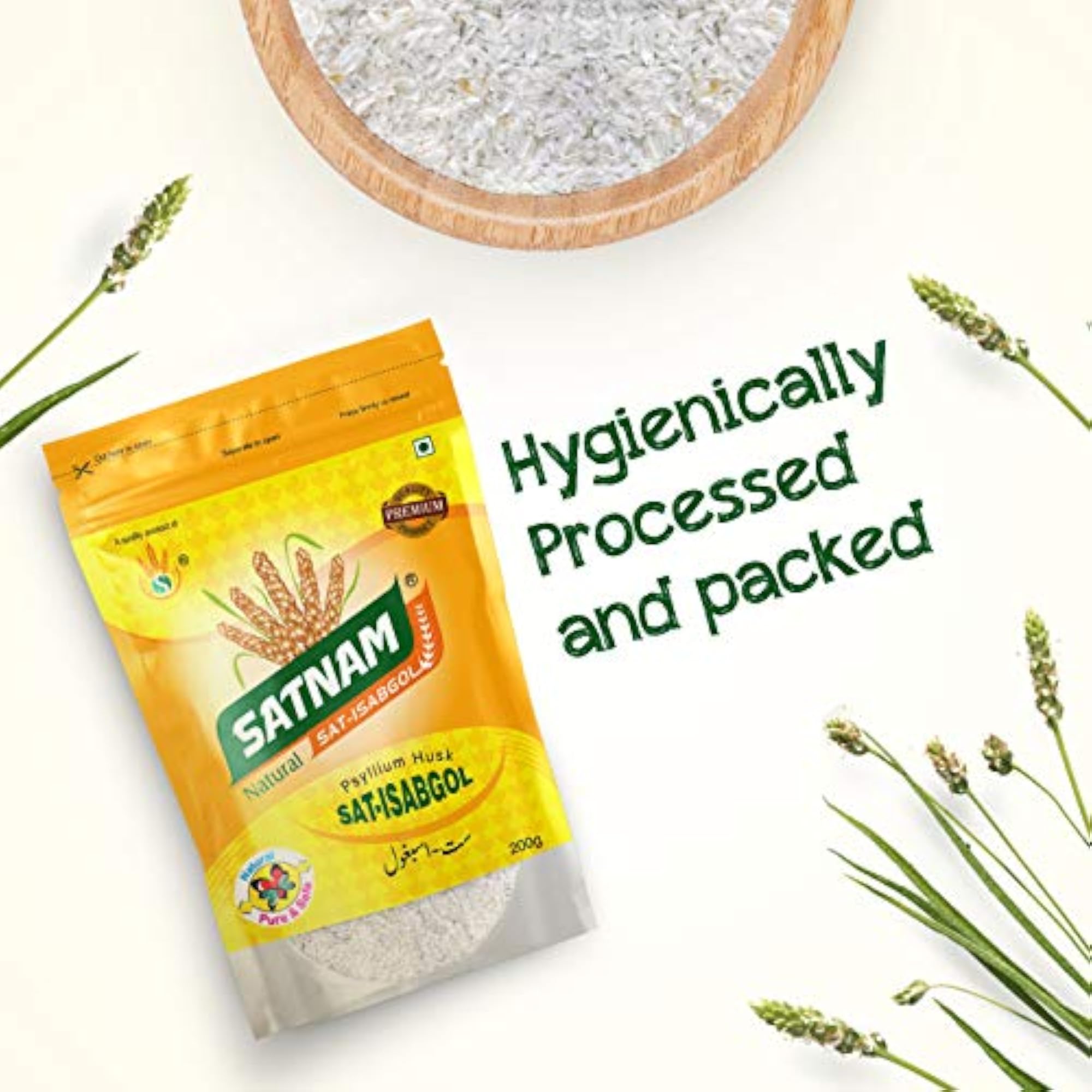 SATNAM Sat-Isabgol Psyllium Husk 200g Zip Pouch