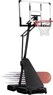 WIN.MAX Basketball Hoop Outdoor with 44 Inch Backboard and Larger Base, Portable Basketball Hoop Goal System 4.9FT-10FT Adjustable, for Youth/Adults in Backyard/Driveway