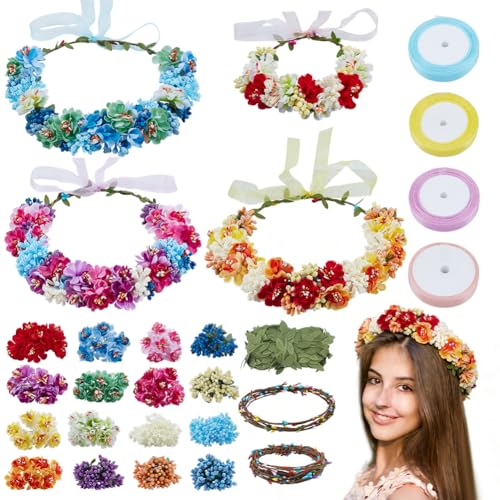 ACRNIGHEET 20 Sets DIY Flower Crown Making Kit...