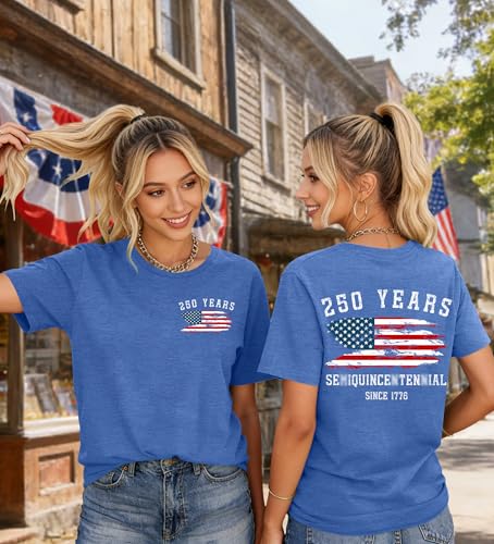 Image of Ithalt Women 4th of July Shirt Fourth of July Shirts USA Sequin Tshirt American Patriotic T-Shirt Stripes Tee Tops