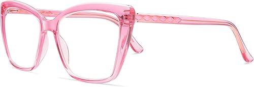 Miniatura 9 de AMOMOMA - Anteojos grandes y a la moda de lectura para mujer, de TR90, para la luz azul, con elegante diseño cuadrado tipo ojo de gato, AM6031