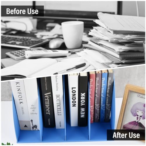 Schreibtisch-Ordner, Ordner Organizer a4, Stehordner, 4 Fächer, Zeitschriftenhalter, Zeitschriften-Kunststoffhalter, File Organizer Shelf Bücher Organize für Dokumente, Aufbewahrung (Lila)