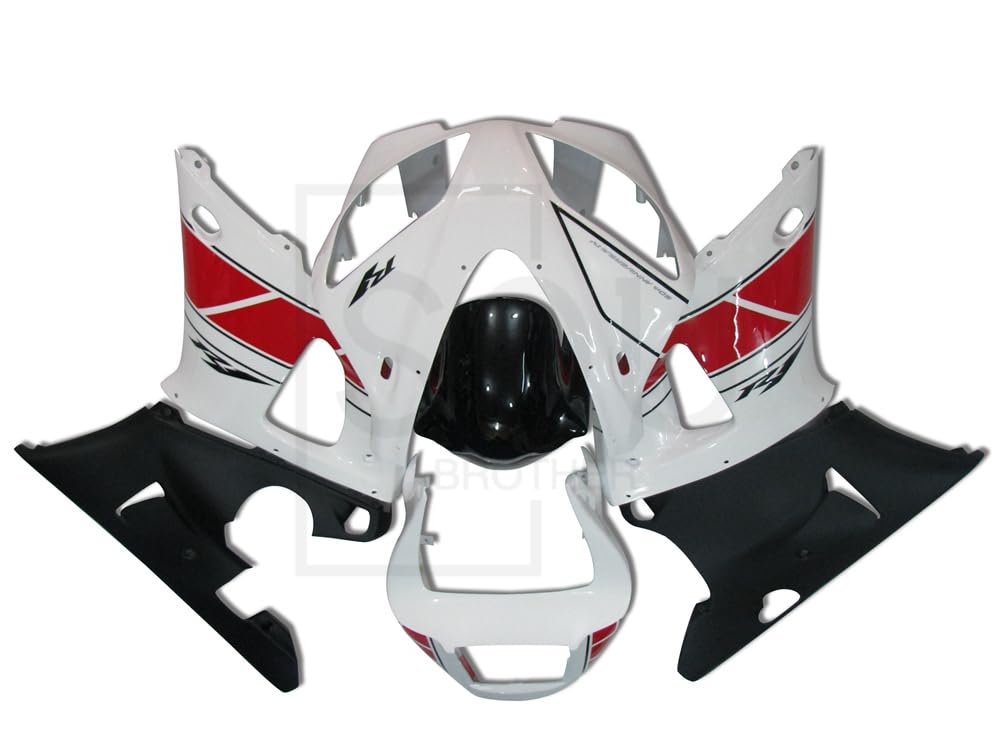 Carenature per 1998 1999 YZF-1000 R1 YZF 1000 R1 98 99 Kit carenature adatto per Carrozzeria per moto stampata a iniezione Nuovo ABS, colore: Bianco Nero PI022
