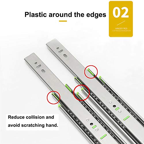 Hitess 5 Pairs Of 18 Inch Ball Bearing Full Extension Side Mount Soft Close Drawer Slides,Available In 12'',14'',16'',18'',20'',22",24'' Lengths #TOP2