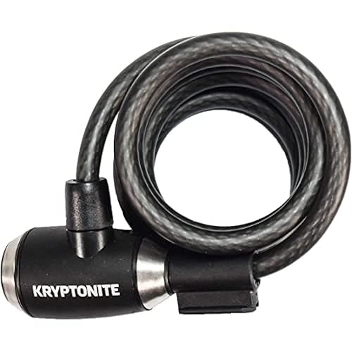 Kryptonite KryptoFlex Bike Lock Cable, 6FT Long 10mm Thick Heavy Duty Braided Steel Cable Anti-Theft Security Lock for Outdoor Equipment, Combination/Key Bike Lock - 6' Key