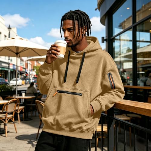 Elneeya Tactical Hoodie for Men Oversized Work Out Casual Fall Sweatshirts - image 5