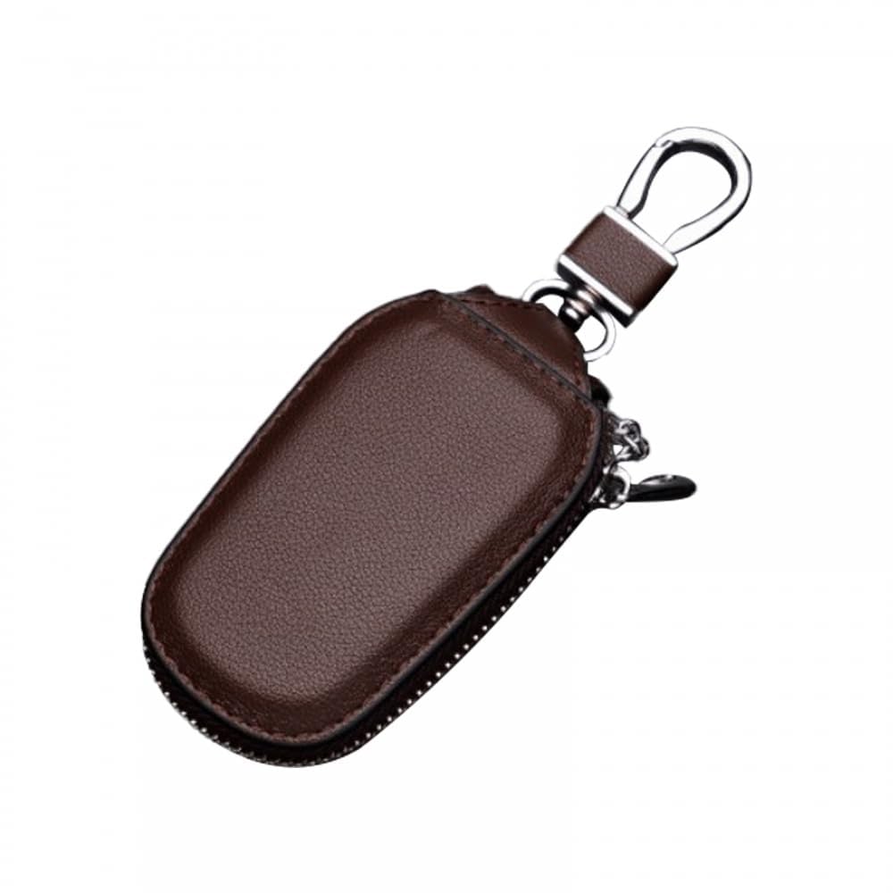 Tryagat 1 Piece Car Key Fob Case for AITO M9 Seres 9, Durable PU Leather Material Soft Touch With Smooth Zipper And Metal Buckle Loss Prevention,coffee