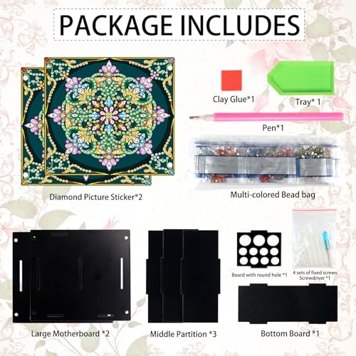 Image of DIY 5D Diamond Painting Pen Holder Organizer, Mandala Acrylic Pencil Cup with Special-Shaped Rhinestones, Decorative Office Supplies Storage for Home, School, Gift