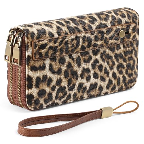 Image of GAEKEAO RFID Leather Wristlet Wallet for Women with Grip Strap