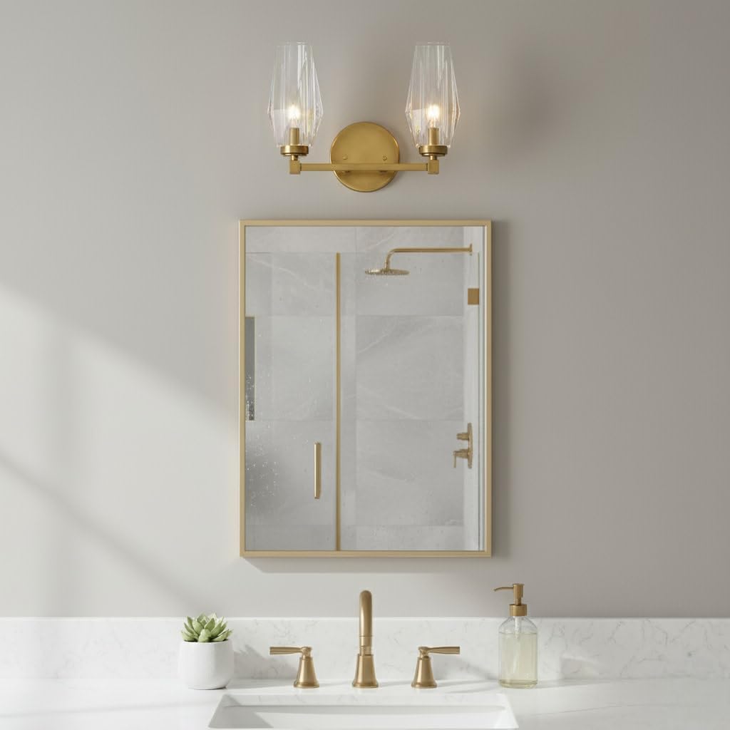 Hinkley Ana Small Two Light Vanity, Heritage Brass