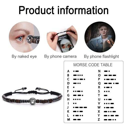EMIRISTIC Personalized Photo FlatKnot Bracelet With Picture Inside - Morse Code Bracelet - Custom Gift Any Special Day3