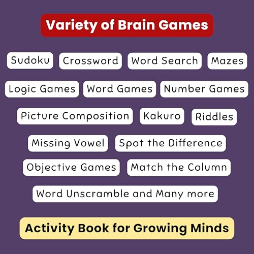 Image of Brain Games and Word Games for Brilliant Kids - 8 to 9 Years Old - Activity Book for Kids - Set of 2 Books | Memory Games | Best Birthday Gift | Vocabulary Booster