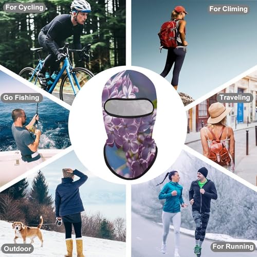 Balaclava para hombre y mujer, máscara para esquí de color lila, cubre rostro completo, ideal para ciclismo y motociclismo miniatura 6