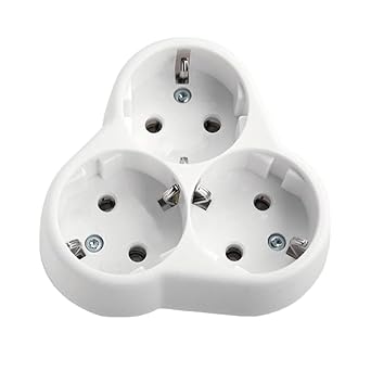 Glaswen Daisy 3-Piece Grounded Multi Group Socket Duplication Triple Plug Pyriz