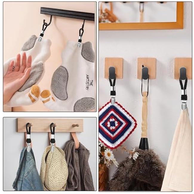 6PCS Kitchen Towel Clips, Bath Towels with Hanging Loop, Towel Clip, Kitchen Towel Hanger, Hand Towels with Hanging Loops