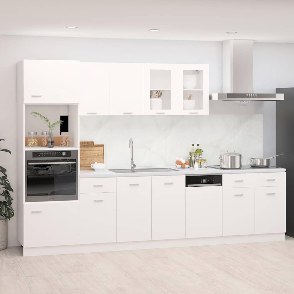 vidaXL Conjunto de armarios de Cocina de 7 Piezas Lyon de Madera de ingeniería Blanca