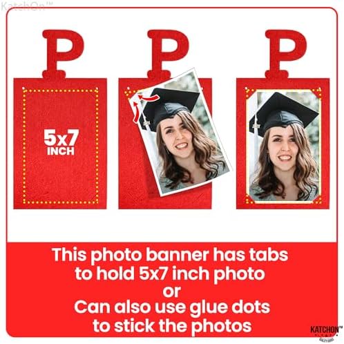 KatchOn, Felt Red Proud of You Graduation Ph Feet | Personalized Banner Holds 12 Pictures | Class of 2026 Decorations | Graduation Decorations 2026 | Proud Of You Banner
