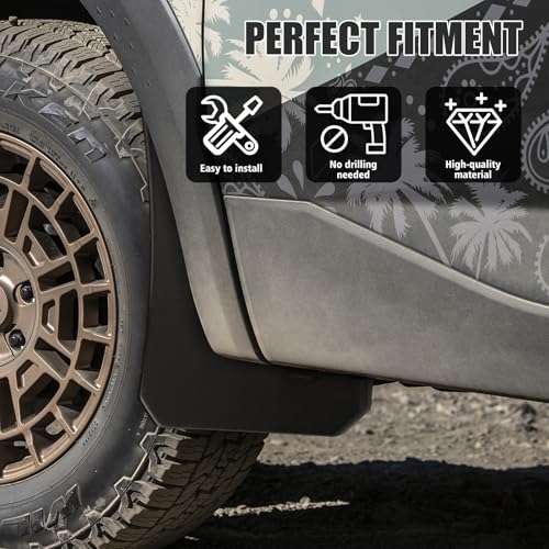 Image of Mud Flaps Splash Guards for 2023 2024 2025 2026 Hyundai Santa Cruz (Not Fit for XRT), Durable ABS Mud Guards, Protects Against Mud, Rocks, and Debris, Santa Cruz Accessories (4PCS)
