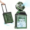 Portable Misting Fan for Outside, 30000mAh Rechargeable Outdoor Cooling Fan with 4 Wind Speeds, High-Pressure Mist, 4 Mist Levels, 90° Oscillation, 4-Gallon Tank, for Patio, Camping, Sports, Jobsite