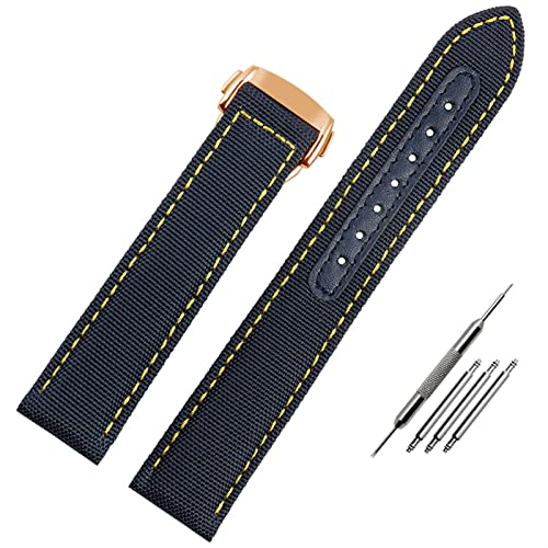 Bracelet de montre en toile tissée 19mm 20mm 21mm cuir nylon