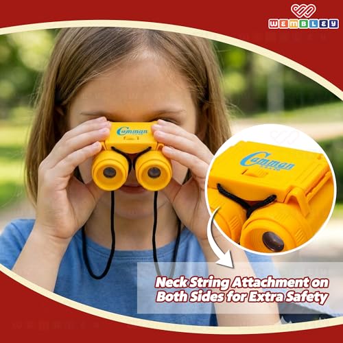 Image of Wembley Mini Binocular for Kids | Compact and Portable Outdoor Telescope for Boys and Girls | Binocular Toy with Neck String, Focus Adjustment and Ultra Zoom | Birthday Gift for Kids (Yellow)