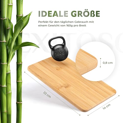 Exitoso Frühstücksbrettchen 6er Set aus Bambus 22 x 14 cm | Brettchen Set | Schnittfeste, messerschonende Brottbretter… – Ansicht 2