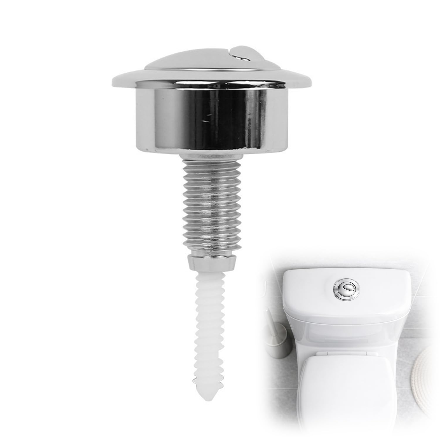 Dual Flush Toilet Push Button, Plastic Push Button Toilet Flush for Siamp Optima 49 Model, Circular Top Toilet Actuator Pusher Fit for Standard Cistern Holes 38-42mm