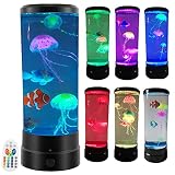 Jellyfish Lamp Fish Lava Lamp Jellyfish Tank USB LED Night Light Mood Lamp Home Office Decor 16 Colo