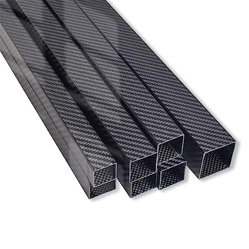 1Pcs 3k Carbon Fiber Square Tube, Length 500mm OD 25 26 28 30 32 34 35mm Twill Matte Large Diameter High Strength Full Carbon Fiber Square Tube (Color : 32x32x30mm twill)