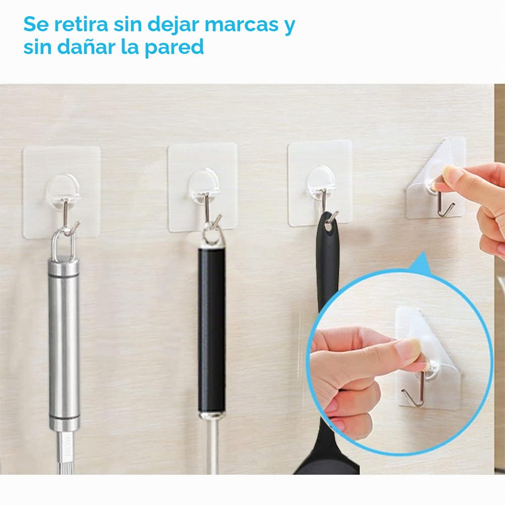 PaiLeWei Ganchos Adhesivos Para Pared - 6 Piezas Gancho Adhesivo de 5 Kg (MáX.), Para Cocina, Colgar, Pared, Puerta, Albornoces, Colgador Toalla Baño Adhesivo (6 Piezas)