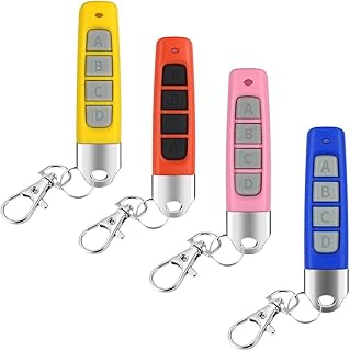 4-in-1 Remote Control Duplicator AZURAOKEY 433MHz Cloning Code 4 Keys Garage Gate Door Copy Remote Control - Learning Copy Multifunctional for Garage Gate (5pcs Mixed)