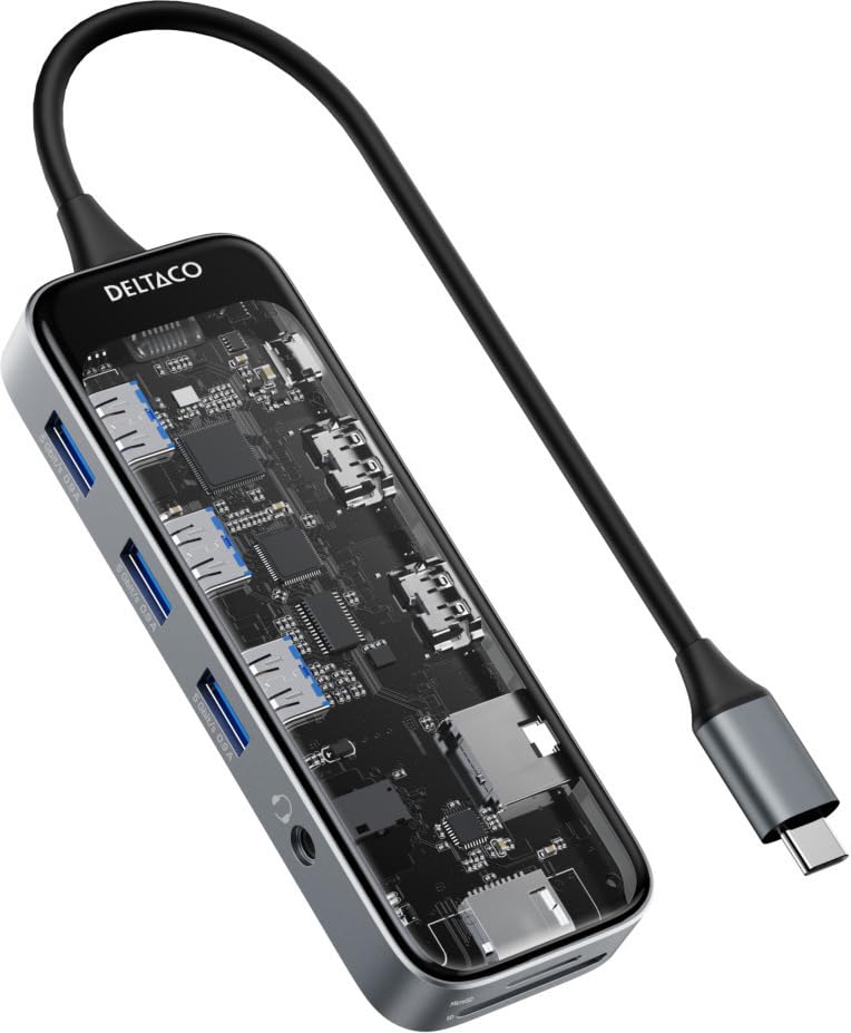 Deltaco Hub USB-C transparent transparent