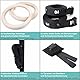 PULLUP & DIP Premium Turnringe Holz, Gym Rings Gymnastikringe, Turnerringe für Calisthenics, Breite Befestigungsgurte mit Markierungen + Türanker + Transportbeutel + eBook (runde Ringe Set)