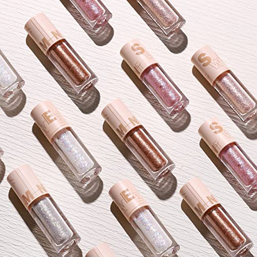 5Pcs Liquid Glitter Eyeshadow Set, Shimmer Metallic Eye Shadow Korean Makeup Loose Glitter Glue For Eye Crystals, High Pigmented, Long Lasting, Quick Drying #TOP7