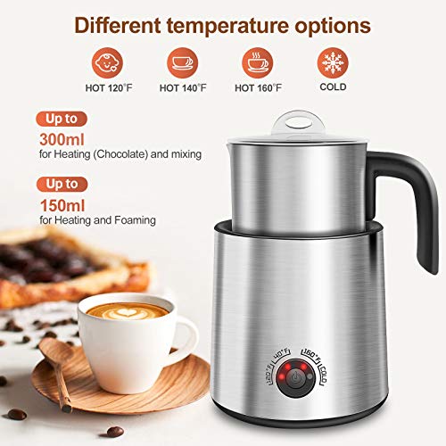 NWOUIIAY Milchaufschäumer Edelstahl Elektrisch Abnehmbar Milchaufschäumer Induktion 4 in 1 Automatische Milchaufschäumer… – Bild 3
