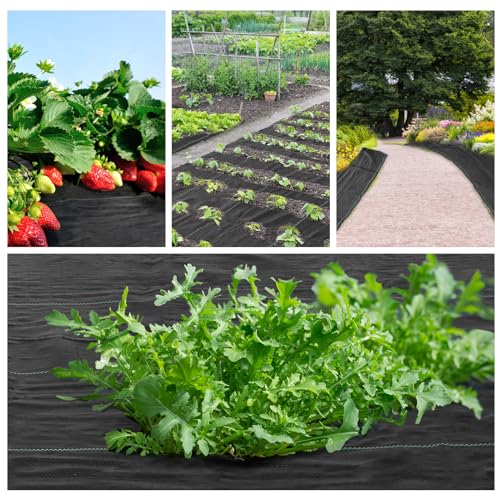 ABQ Weed Barrier Landscape Fabric 2.67Ft×100Ft (260sqft), 3.2oz Heavy Duty Weed Block Gardening Mat, Garden Weed Control Ground Cover Cloth Fabric for Outdoor Underlayment Driveway