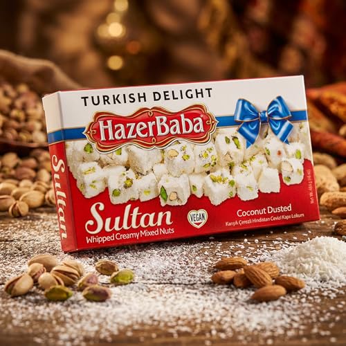 HazerBaba Coconut Dusted Turkish Delight Candy with Nuts, 16oz (Pack of 1) - image 6