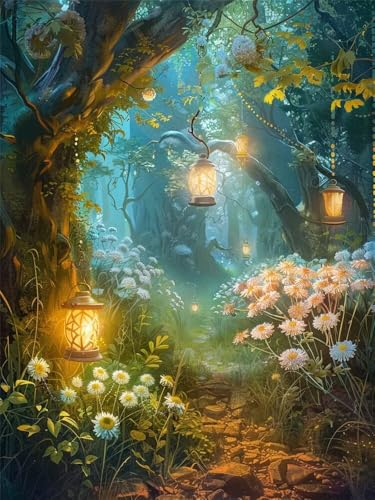 Kit complet diamond painting forêt 40x60cm pour vaincre le stress par l'artisanat