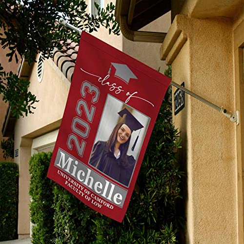 Personalized Graduation Flag With Photo Name Custom Class Of 2023 Graduation Flag Double Sided 2023 Graduation Yard House Party Decoration Banner #TOP4