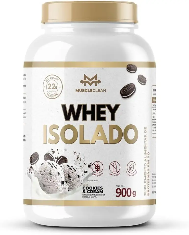 Whey Isolado Muscle Clean Zero Lactose - 900g (Pote, Cookies)