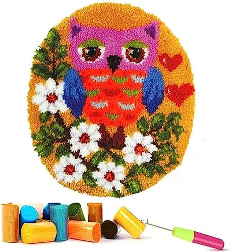 EMISTEM Latch Hook Kits for Adults - DIY Latch Hook Rug Kits for Kids, Crochet Kit for Beginners, Rug Making Kits with Printed Canvas, Gift Packaging.(Colorful Hot Air Balloons, 20x15)