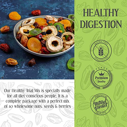 Image of 20-20 Dry Fruits Healthy Mix Nuts Dry Fruits Trail Jar - (200 g) - Dried Cranberries, Strawberry, Kiwi, Melon Seed,Flax,Sunflower, Pumpkin, Roasted Cashew, Roasted Almond ,Black Raisins | Healthy Gift Hamper | (200 g)