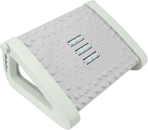 Reposapiés ergonómico para debajo del escritorio, altura ajustable de 6 niveles con rodillo de masaje para oficina (verde)
