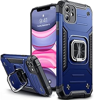 Vakoo for iPhone 11 Case, Stand Series [Military Grade Protection] [Metal Ring Holder] Heavy Duty Shockproof Protective Phone Cases for iPhone 11 (6.1 inches), Blue