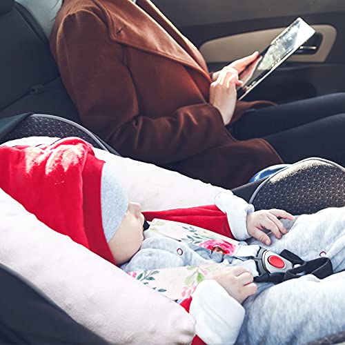 Baby Carseat Headrest And Strap Covers, Floral Minky Infant Strollers Head Support & Seat Belt Cover, Toddler Strollers Headrest And Neck Cover, Car Accessories For Newborn Girls #TOP4