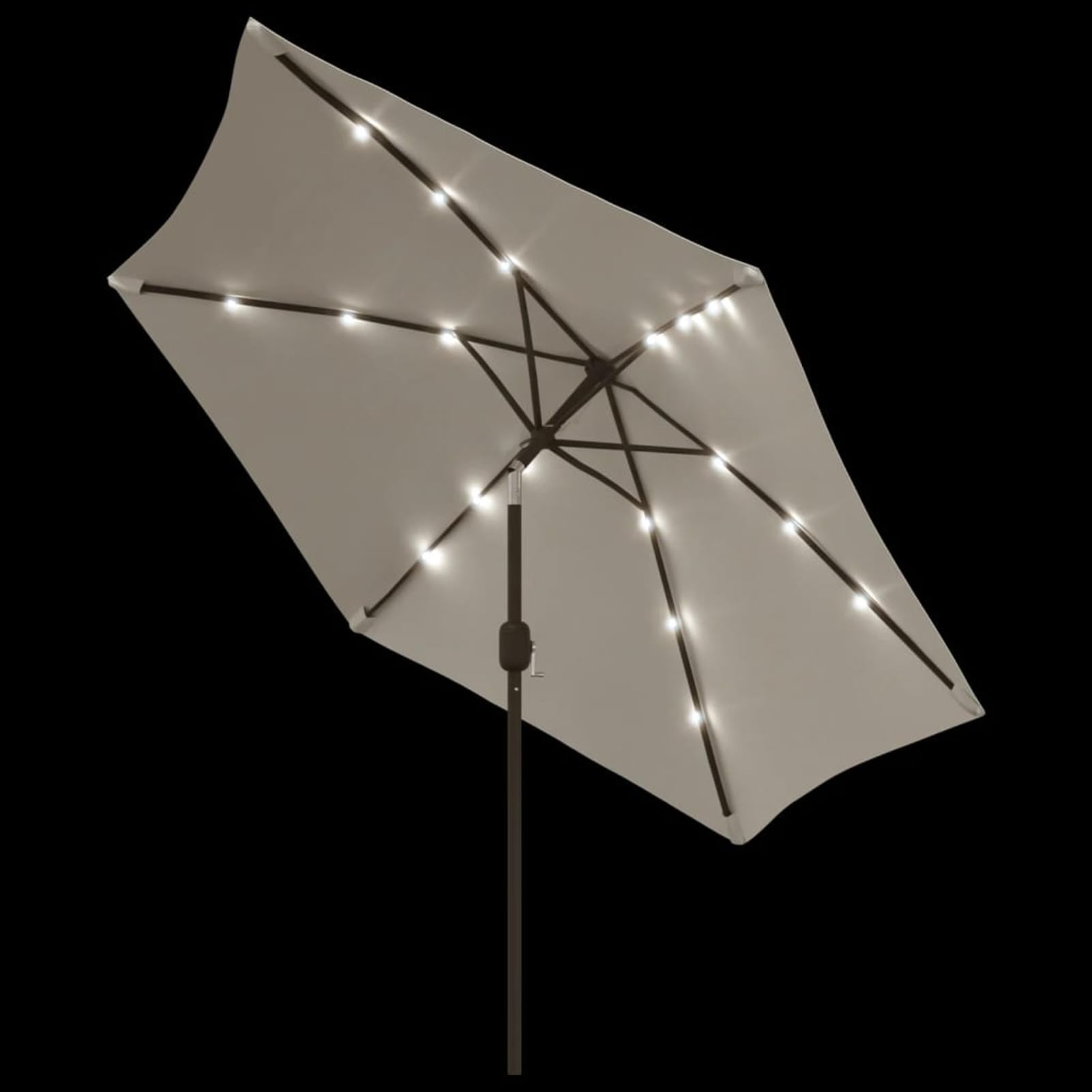 Homgoday Sombrilla voladiza de jardín con luz LED Blanco Sombrilla Terraza Exterior, Sombrilla Jardín Grande Orientable Jardín Parasol Balcón